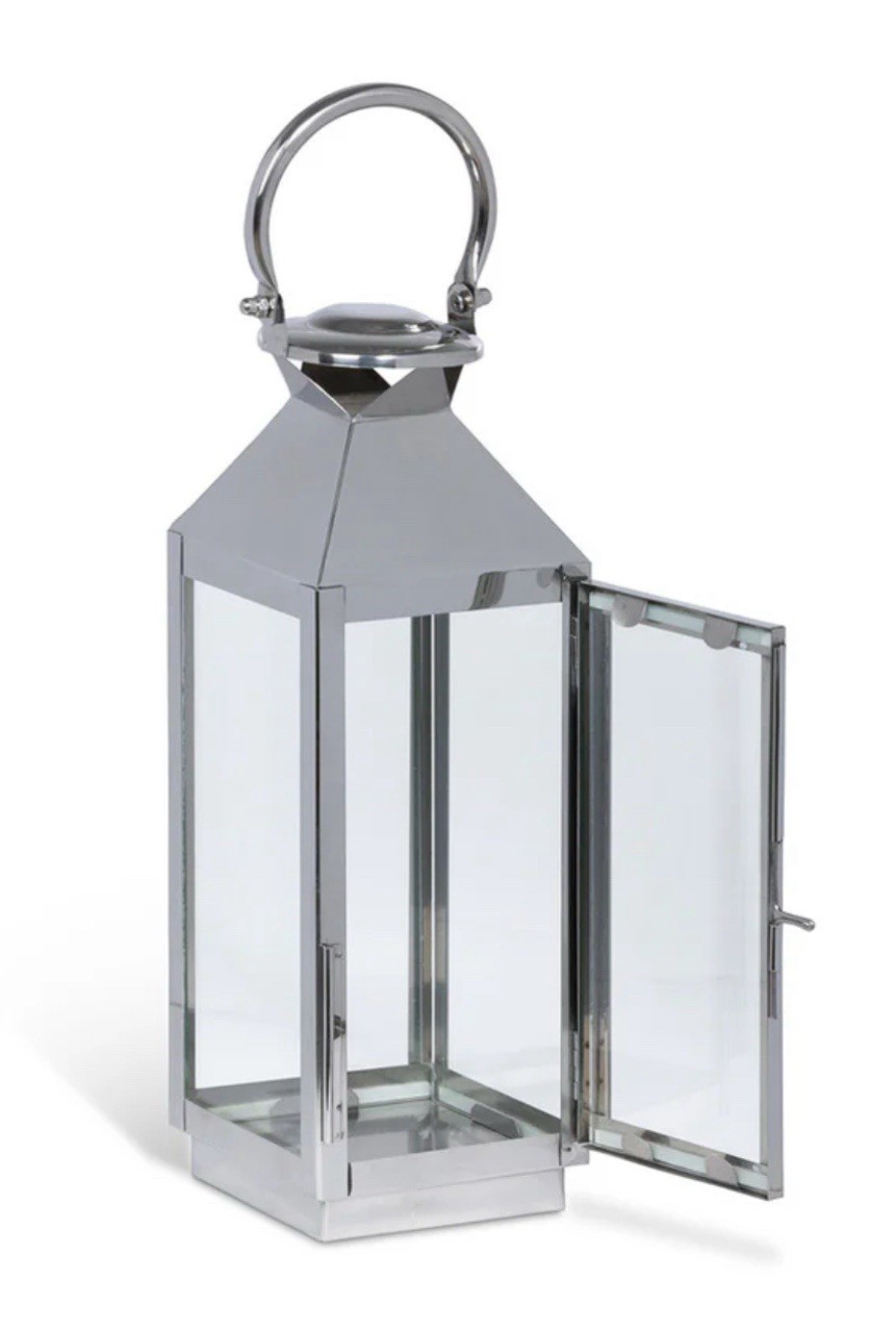Park Hill Grayton Lantern 16” Sliver Indoor/ Outdoor Brand New