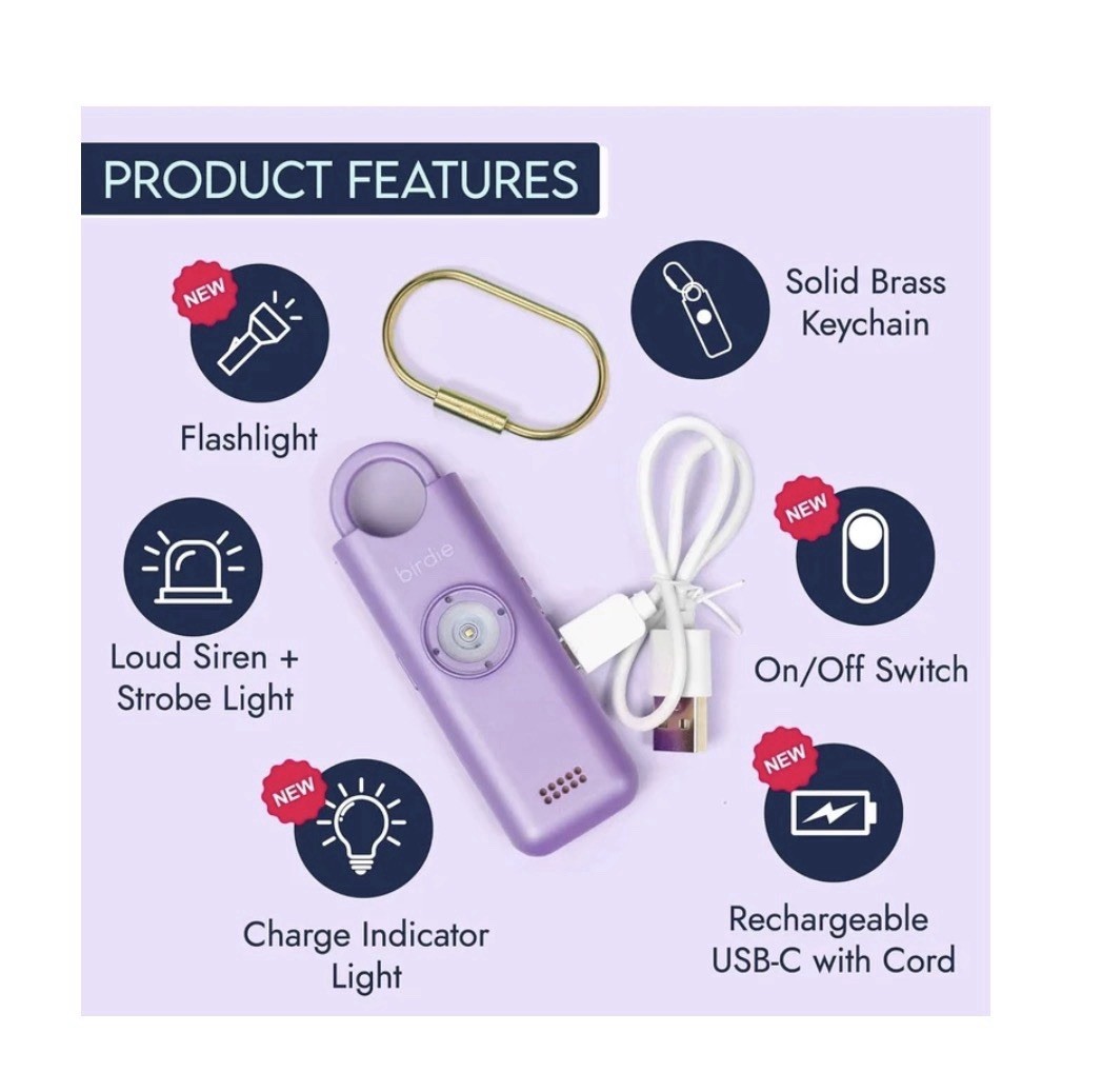 She’s Birdie 3.0 The Original Personal Safety Alarm Metallic Lavender Brand New
