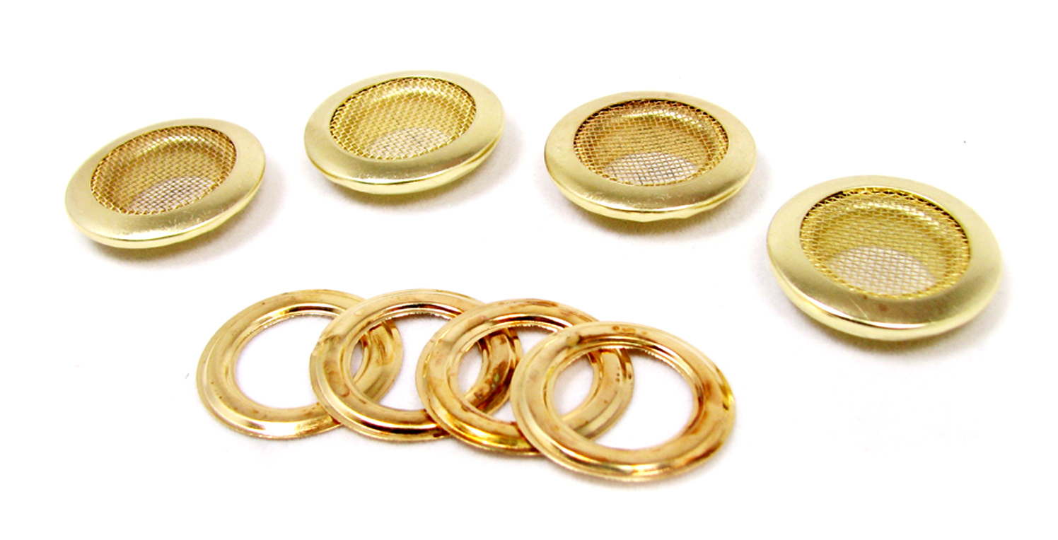 4pc. Beautiful Shiny 1″ Brass Screened Grommets with Matching Washers