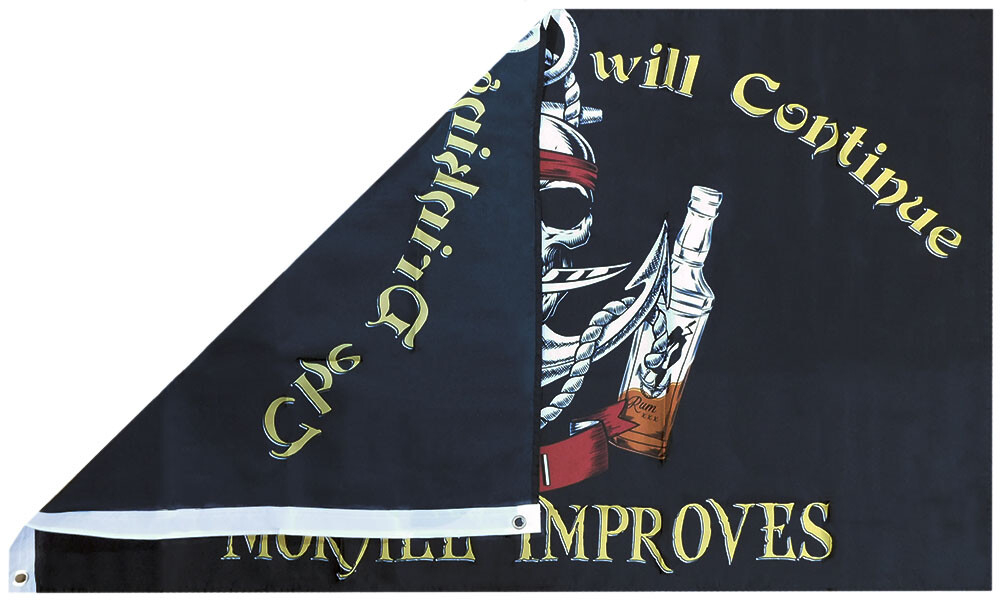 The Drinking Will Continue Until Morale Improves 3×5 Polyester PIRATE Flag 100D