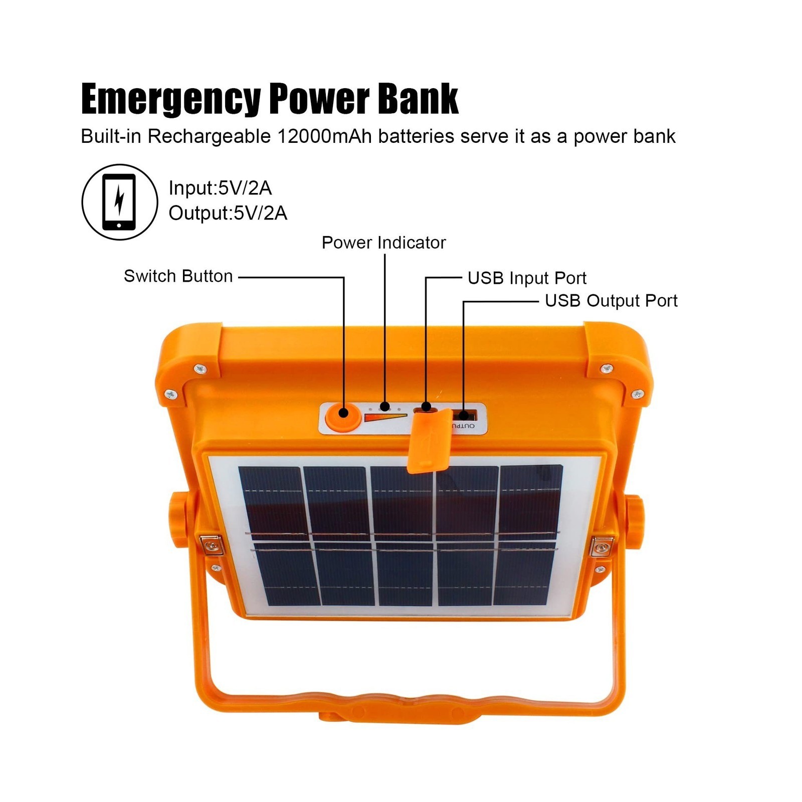 2Pack 288LED Solar Work Light Rechargeable Portable Flood Light for Camping 650W