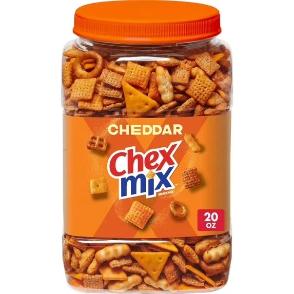 Chex Mix Cheddar Snack Mix, Salty Snacks Tub, 20 oz