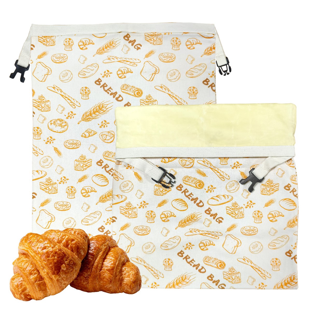 2 Pack Reusable Beeswax Bread Bags for Homemade Breads Sourdough Easy to Clean