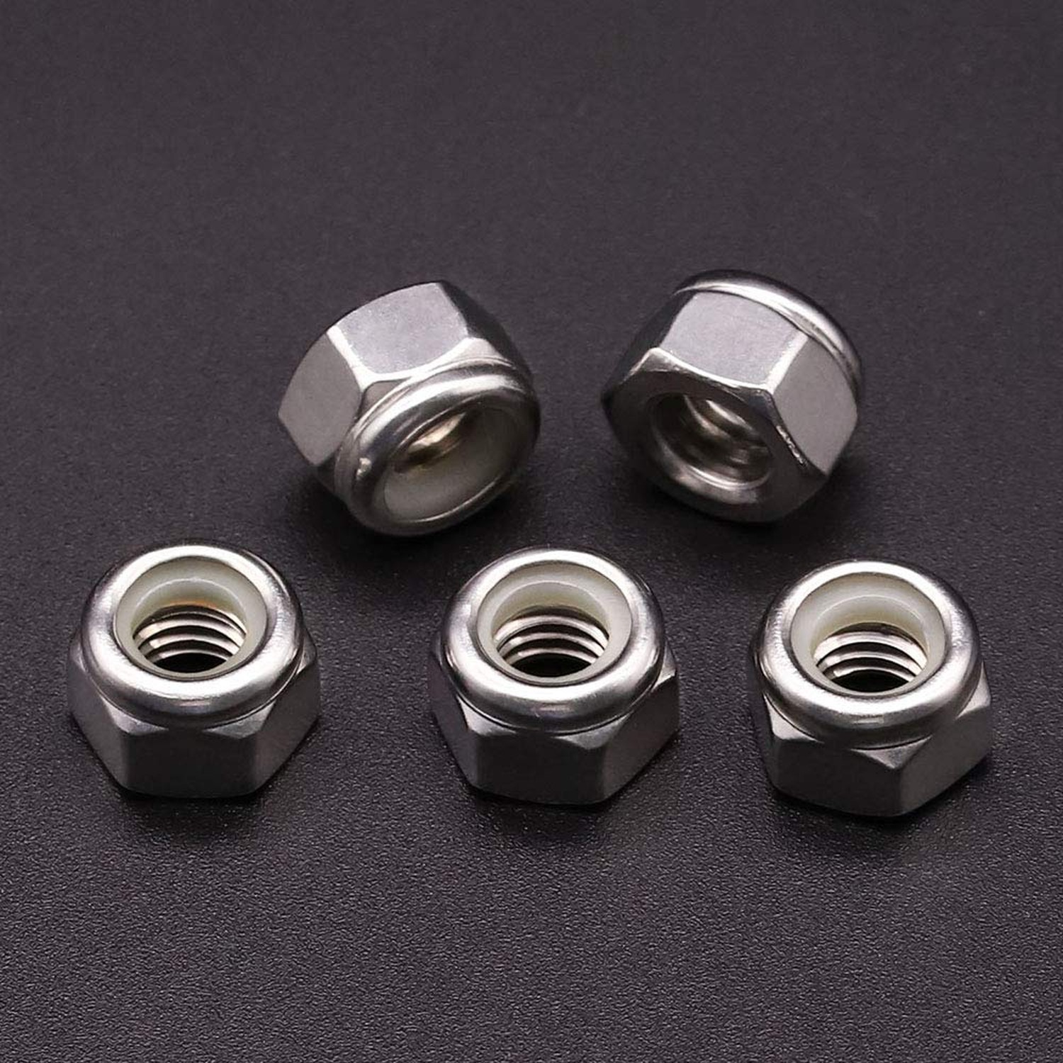 UNC 1/2″-13 inch Nylon Insert Hex Lock Nuts (10 Pack), 304 Stainless Steel (1…