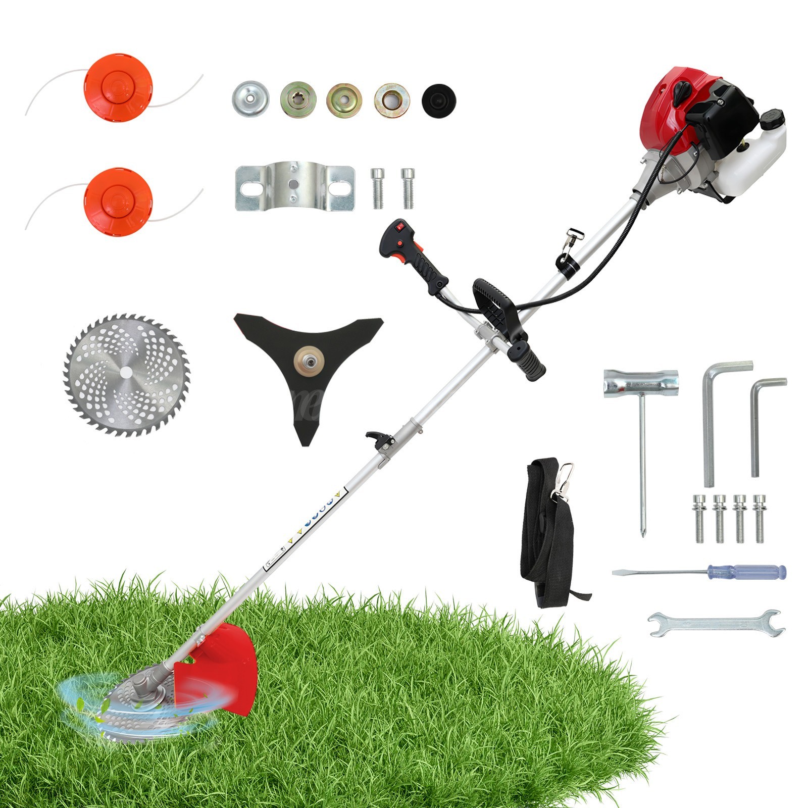 58CC 4-in-1 2-Stroke Grass String Trimmer Lawn Mower Gas Trimmer Weed Eater US