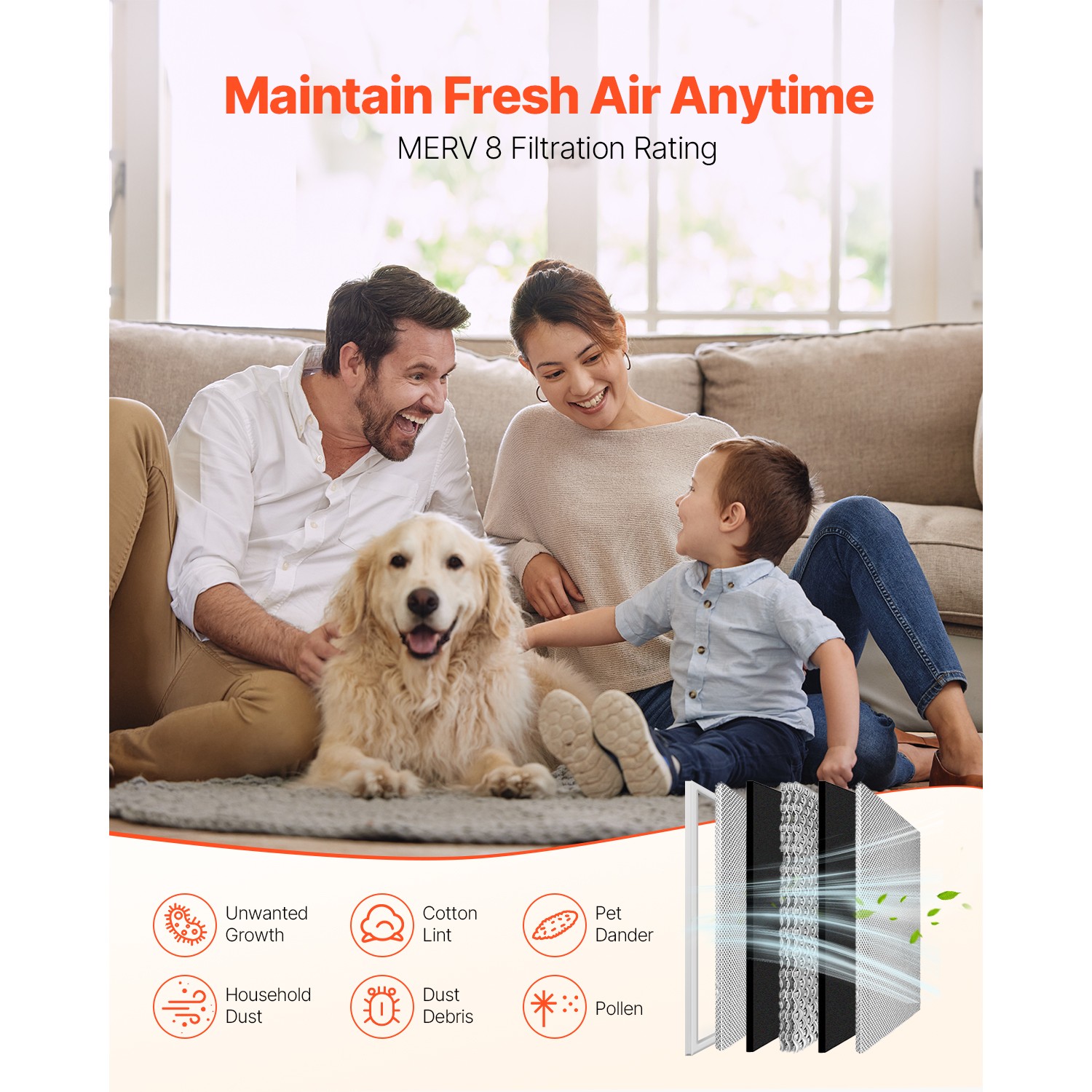 Permanent Washable Electrostatic Furnace AC Air Filter MERV 8 20×25″