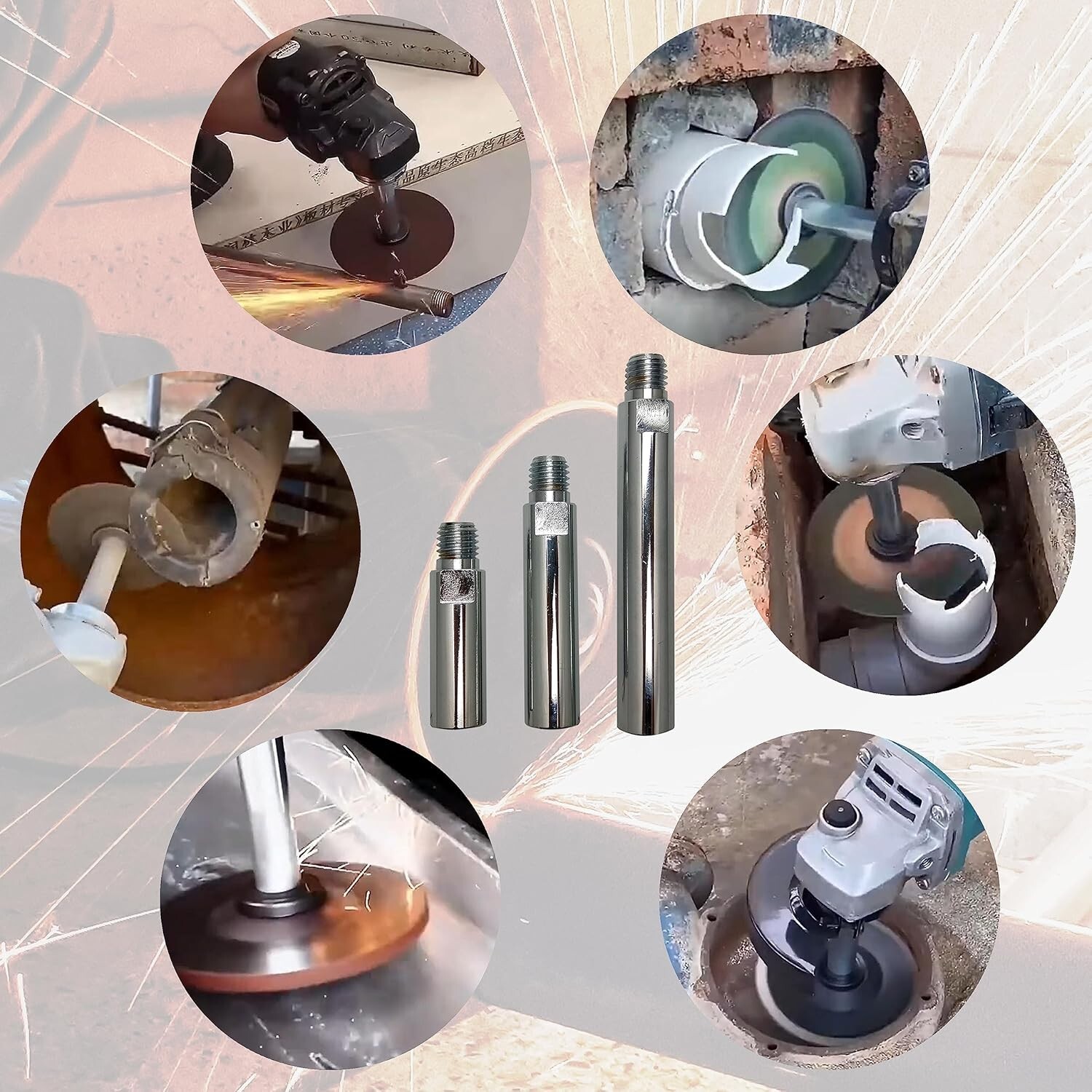 5/8″-11 Angle Grinder Extension Shaft Connecting Rod with Grinder Adjustable