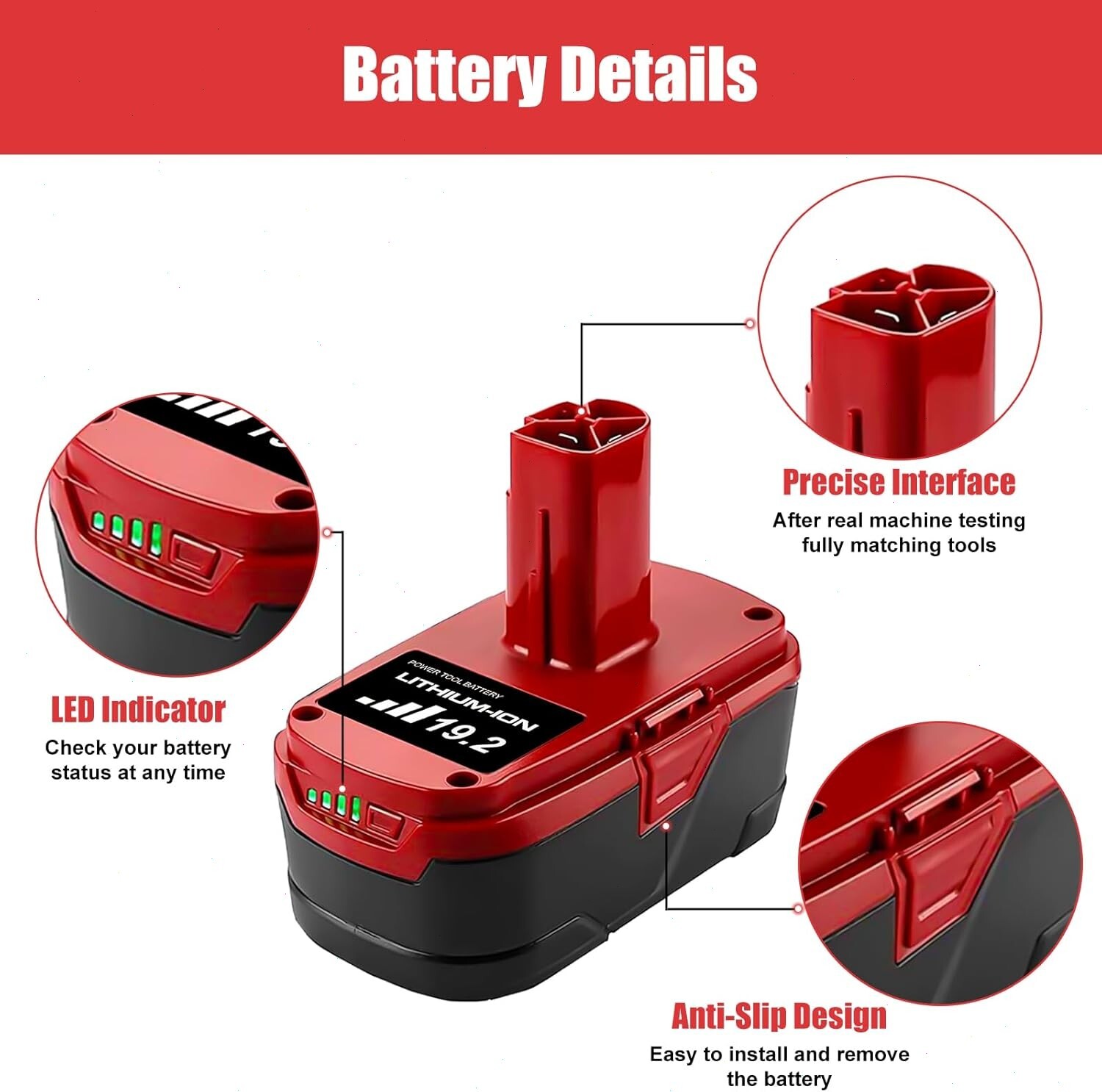 19.2V 3.0AH For Craftsman 19.2V Battery Lithium C3 DieHard XCP / Charger 11375