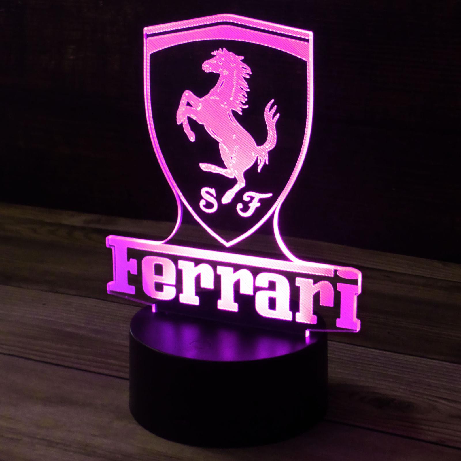 Ferrari 3D LED Night Light Touch Lamp w/7 Color for Kids, Teens & Adults