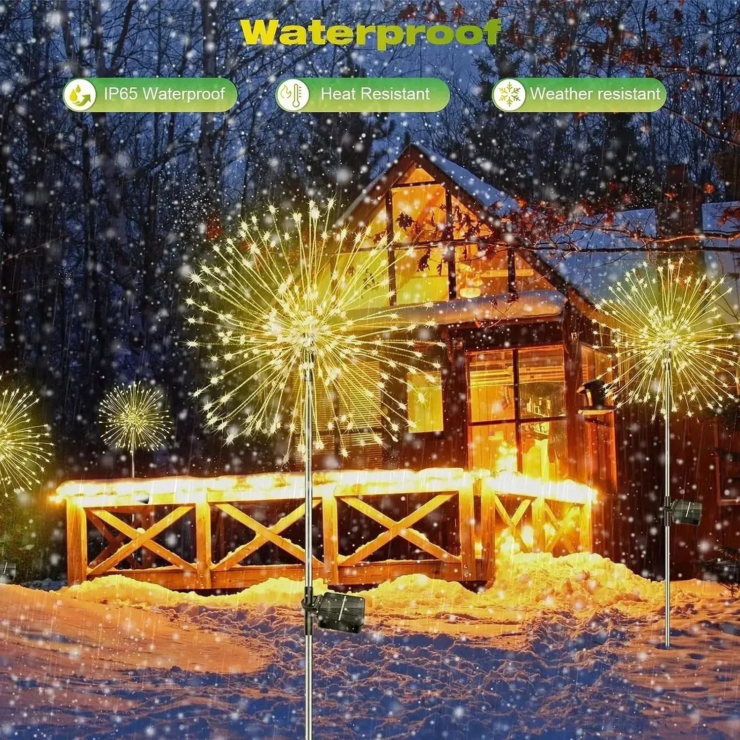 Outdoor LED Solar Firework Lights Garden Decoration Fairy Lights Waterproof Dand