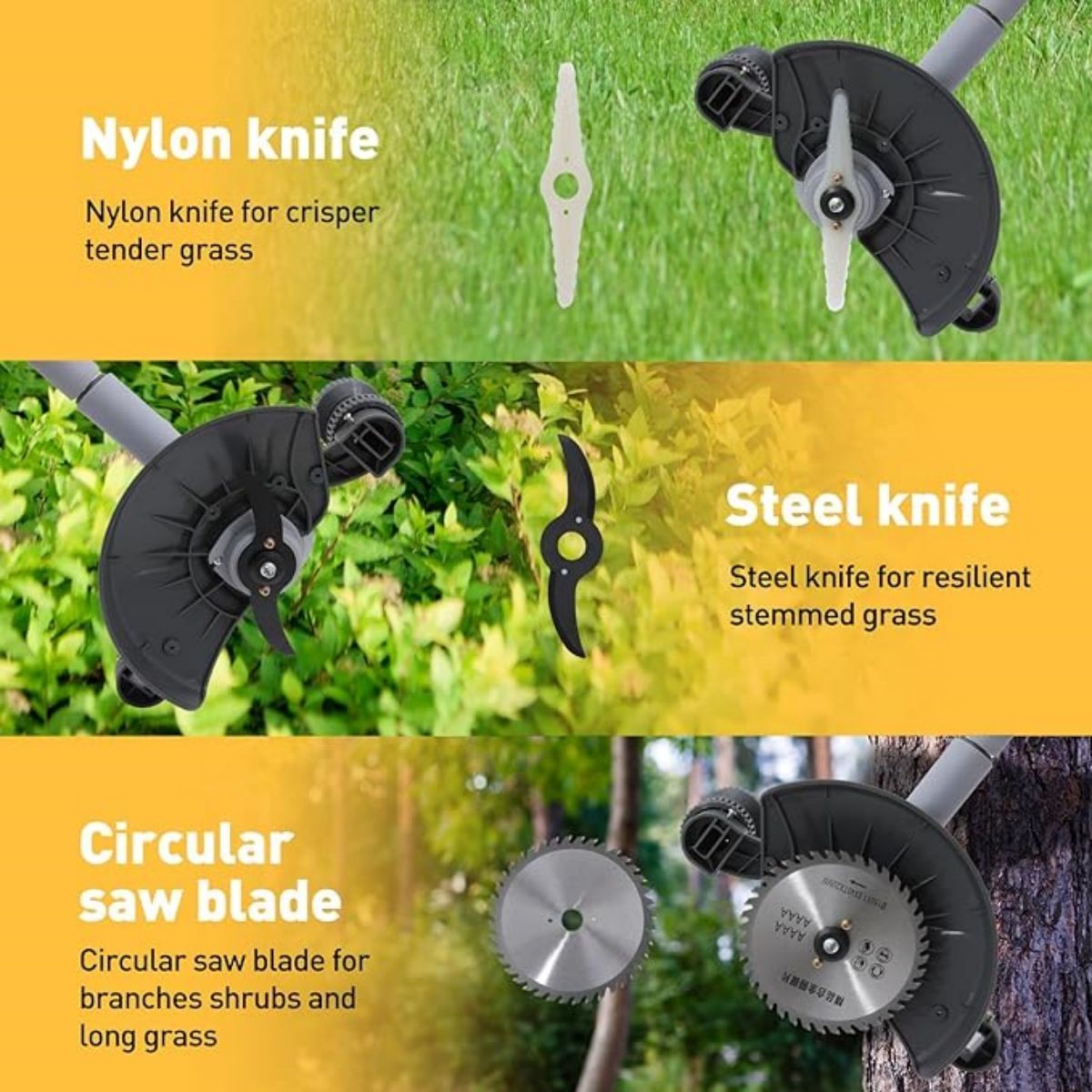 20V Brushless Brush Cutter Cordless Weed Trimmer w/ LCD＆4.0Ah Battery＆Blades