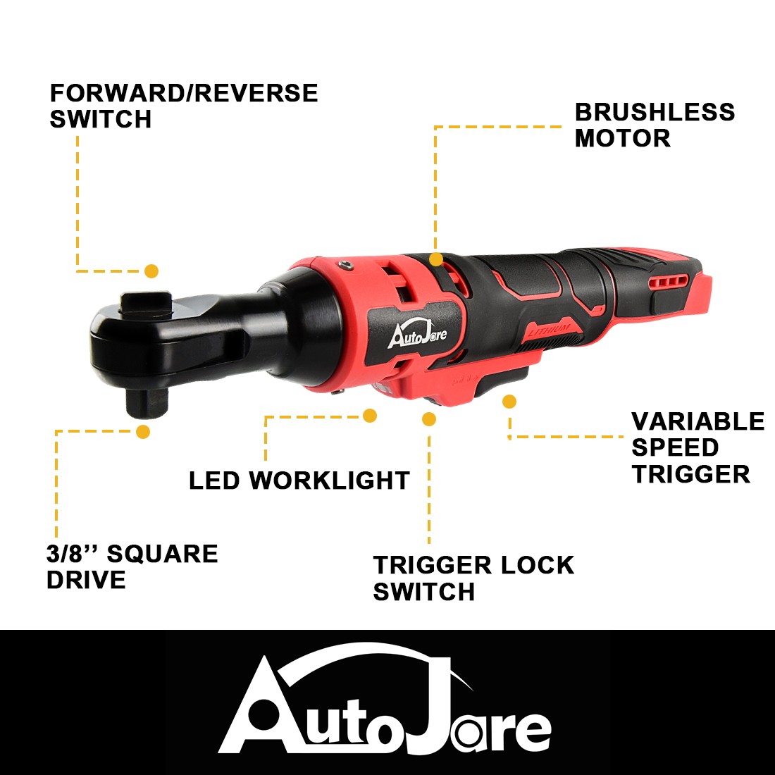3/8″ Electric Cordless Ratchet Wrench for Milwaukee M18 Battery 65 Ft-lbs