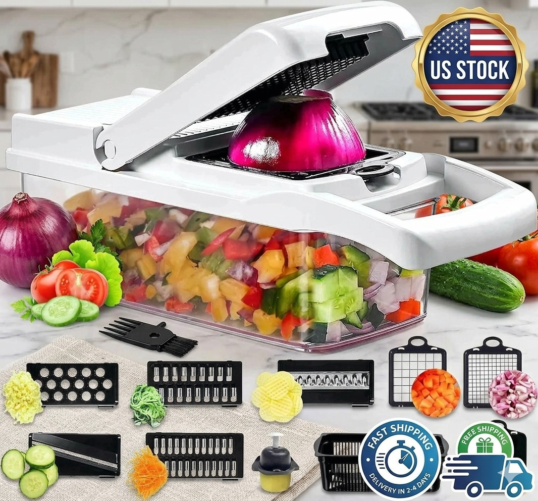 15-In-1 Vegetable Fruit Chopper Cutter Food Onion Veggie Dicer Slicer Kitchen