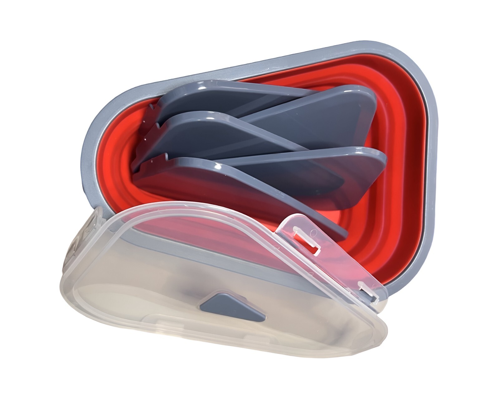 Reusable Pizza Storage Container 5 Heating Trays Collapsable Microwaveable Meal