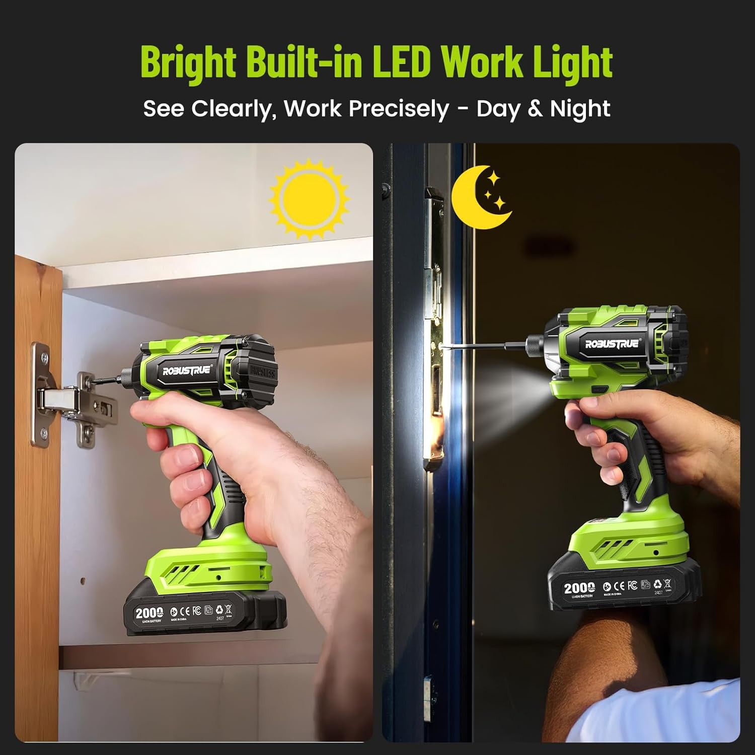 21V Cordless Drill Driver Combo 3/8″ Drill 1/4″ Impact Driver 2Batteries Charger