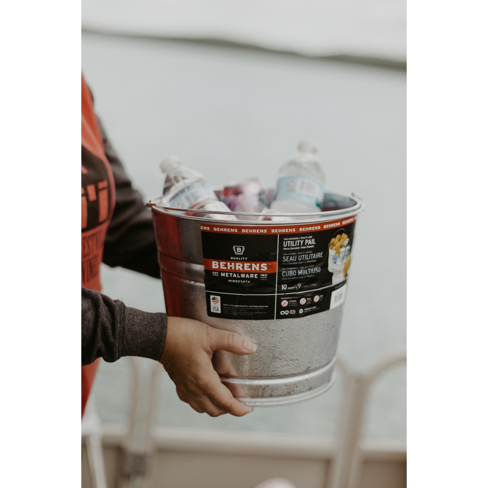 Behrens Metalware Classics, 8 Quart Galvanized Steel Pail, Capacity 2 Gal,