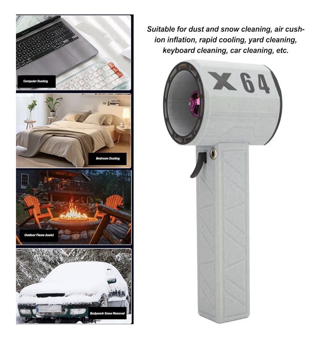 1400g Thrust Stepless Speed Regulation Handheld Blower For Drying Cars, Leafs