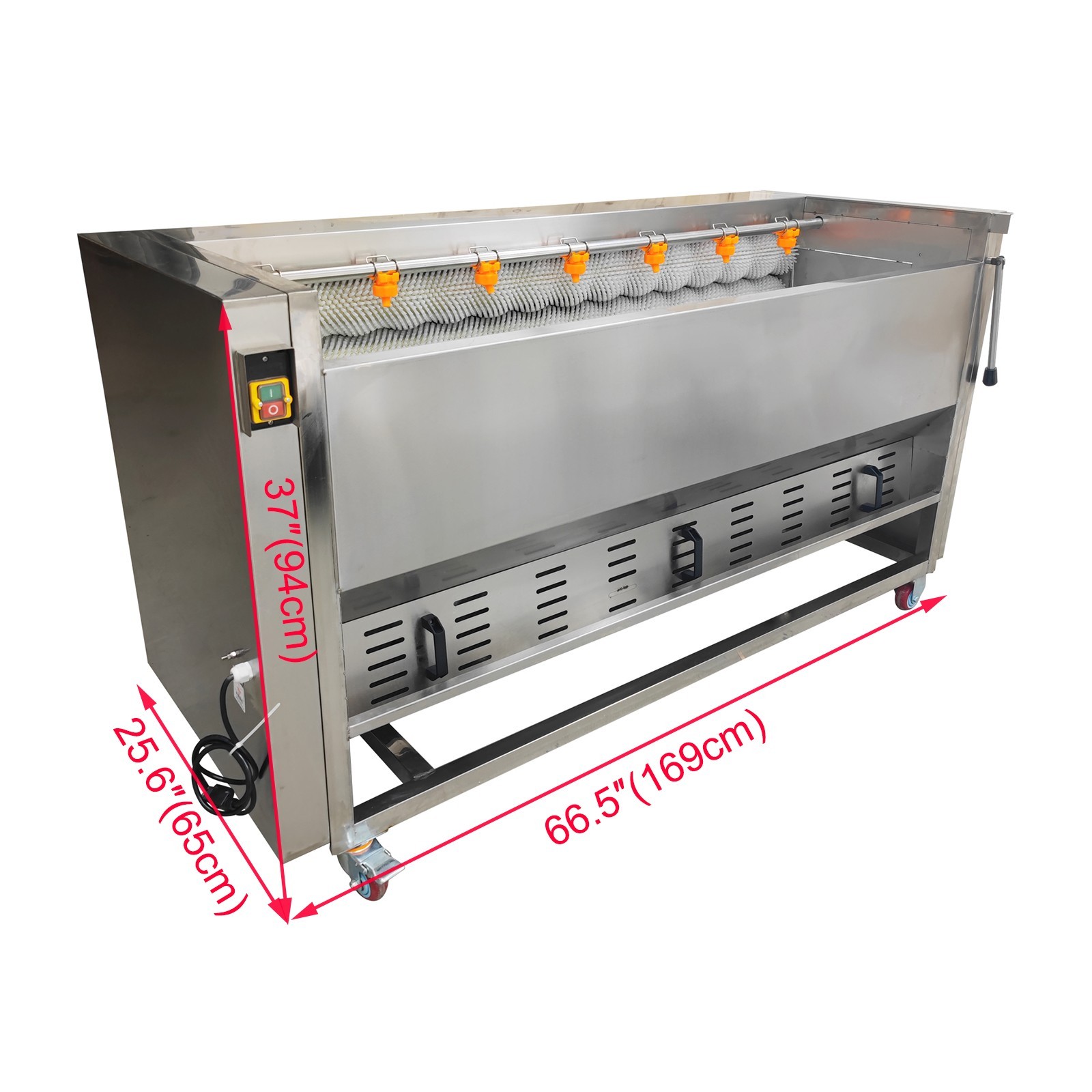 Electric Rolling Peeling Machine Brush Roller Cleaning Machine 1000Kg/h 2.2KW