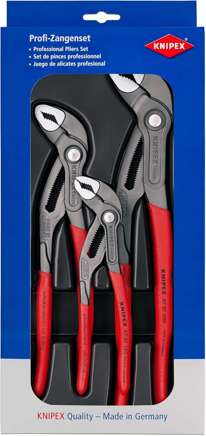 Knipex 00 20 09 V02 “Cobra” Pliers Set (3 Piece) Kit Single Fast USA SHIP