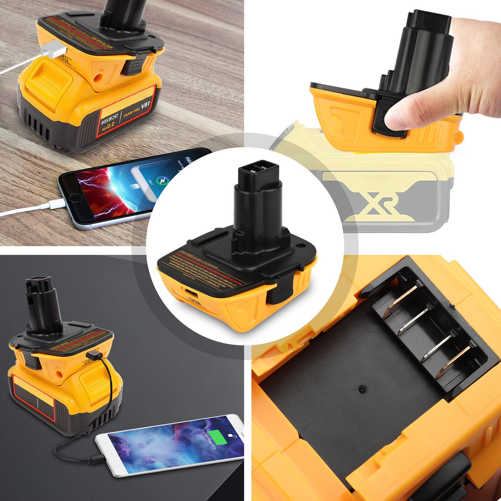 Pack 18V To 20V MAX DCA1820 Adapter Converter For DEWALT 20 Volt Li-ion Battery