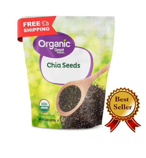 Great Value Organic Chia Seeds 32 oz(907)g USDA Organic, Gluten-Free