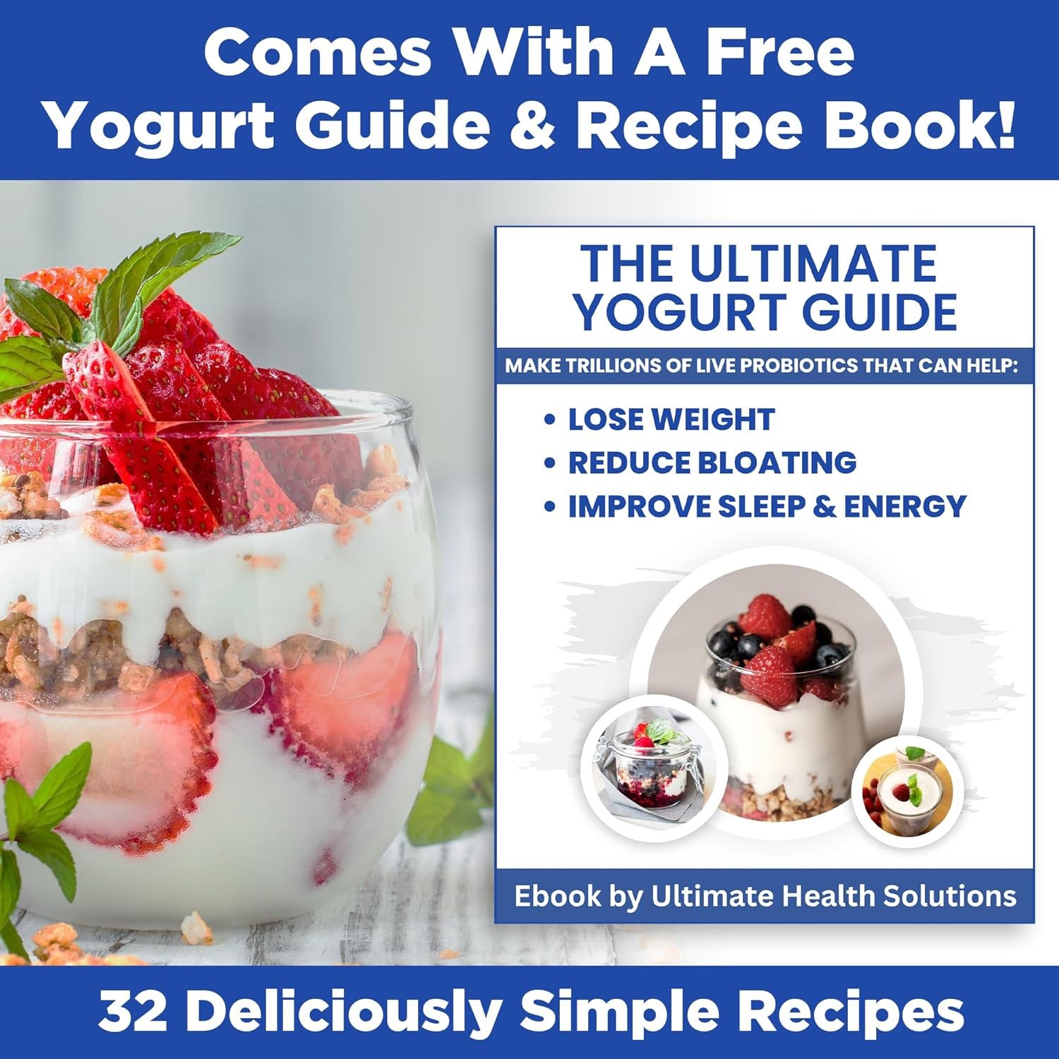 Ultimate Probiotic Yogurt Maker Adjustable Temperature Time Control, 8 Jars Open
