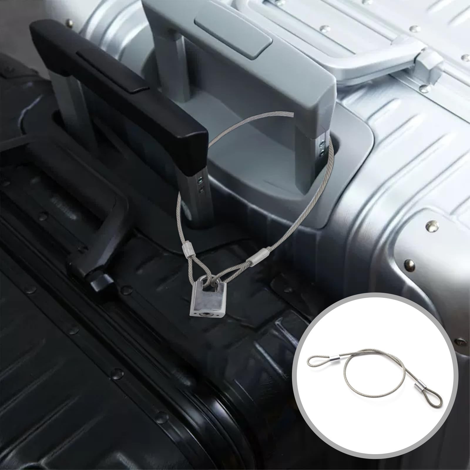 Stainless Steel Cable with Loops, Vinyl Coated Wire Rope 10 PCS, Silver