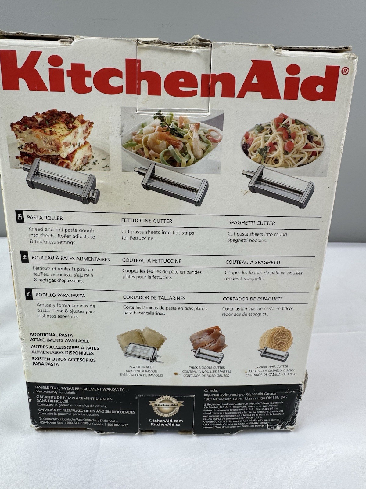 Kitchenaid 3 Piece Pasta Roller Cutter Set-See Pics + Description for Issue