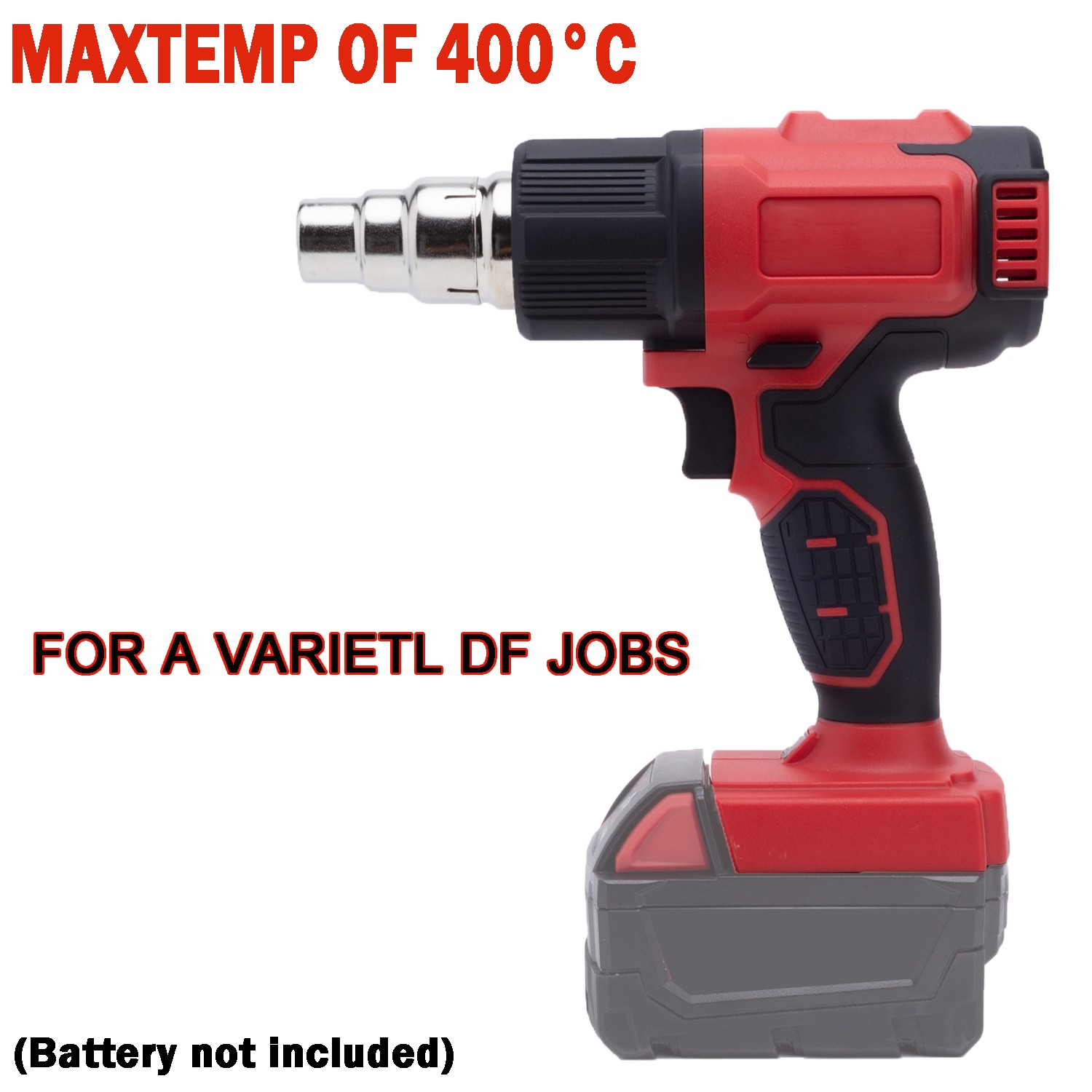 360W Heat Gun Hot Air Gun + 4 Nozzles High Power Tool For Milwaukee 18V Battery