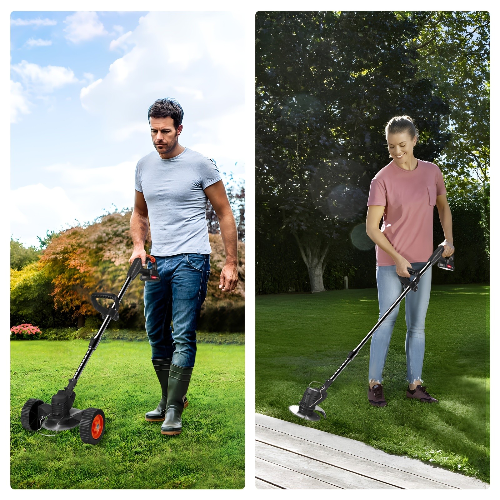 2026 Upgraded Electric Weed Eater Cordless 21V 2X4.0Ah Weed Wacker Battery