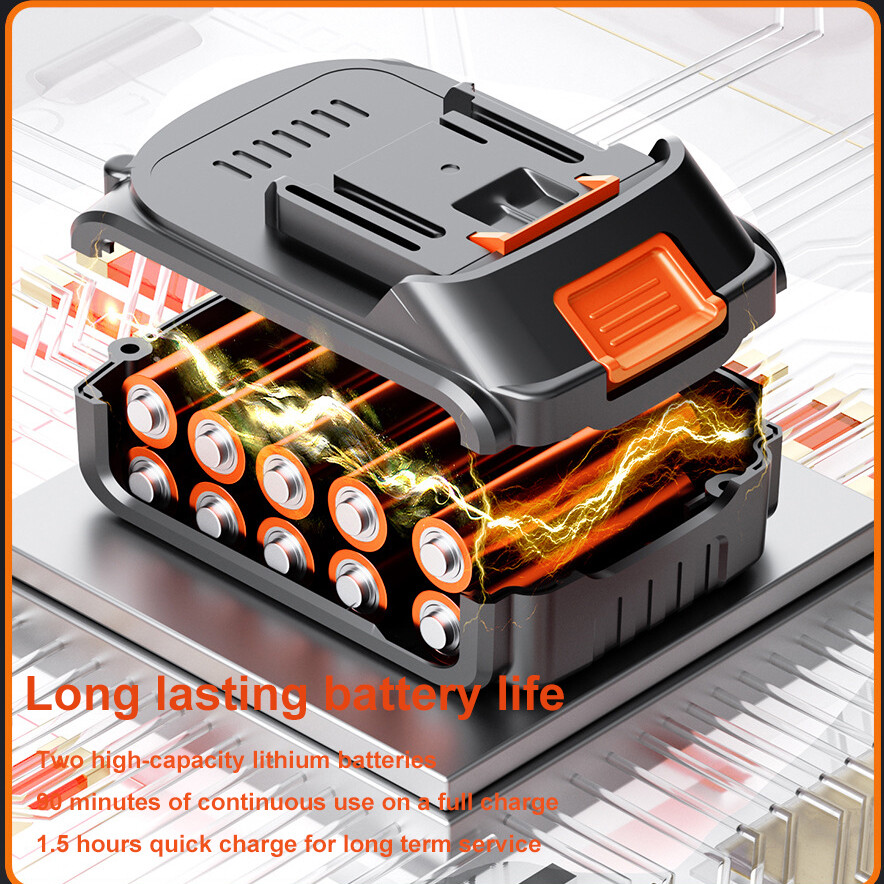 21V Weed Eater with Wheels Cordless Battery Weed Wacker with Charger+2*Batteries