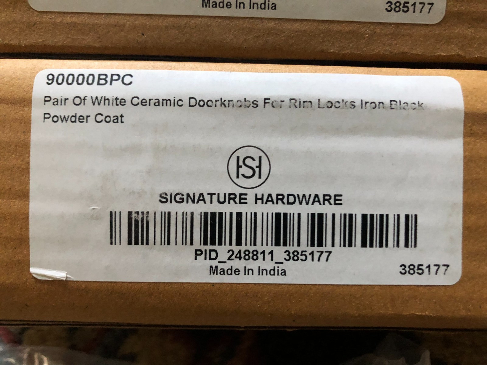 SIGNATURE HARDWARE 010013BPC & IRON RIM LOCK w/ 90000BPC KNOB SET WHITE
