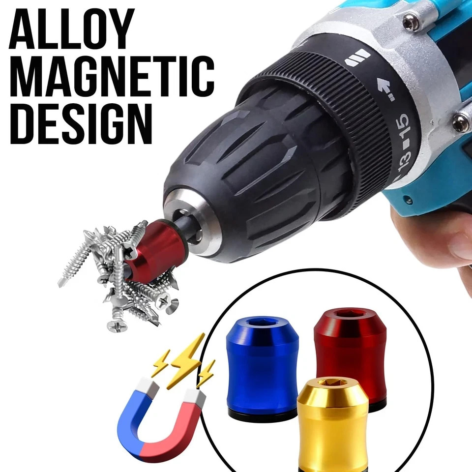 3Pcs Magnetic Screwdriver Head Ring Set for Drills Power Bits – DIY Repair Tool