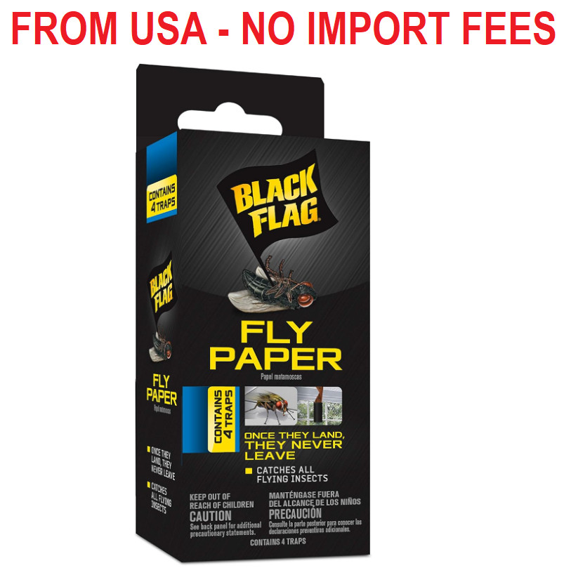 Black Flag Fly Paper, Insect Trap, Catches All Flying Insects 4 Traps