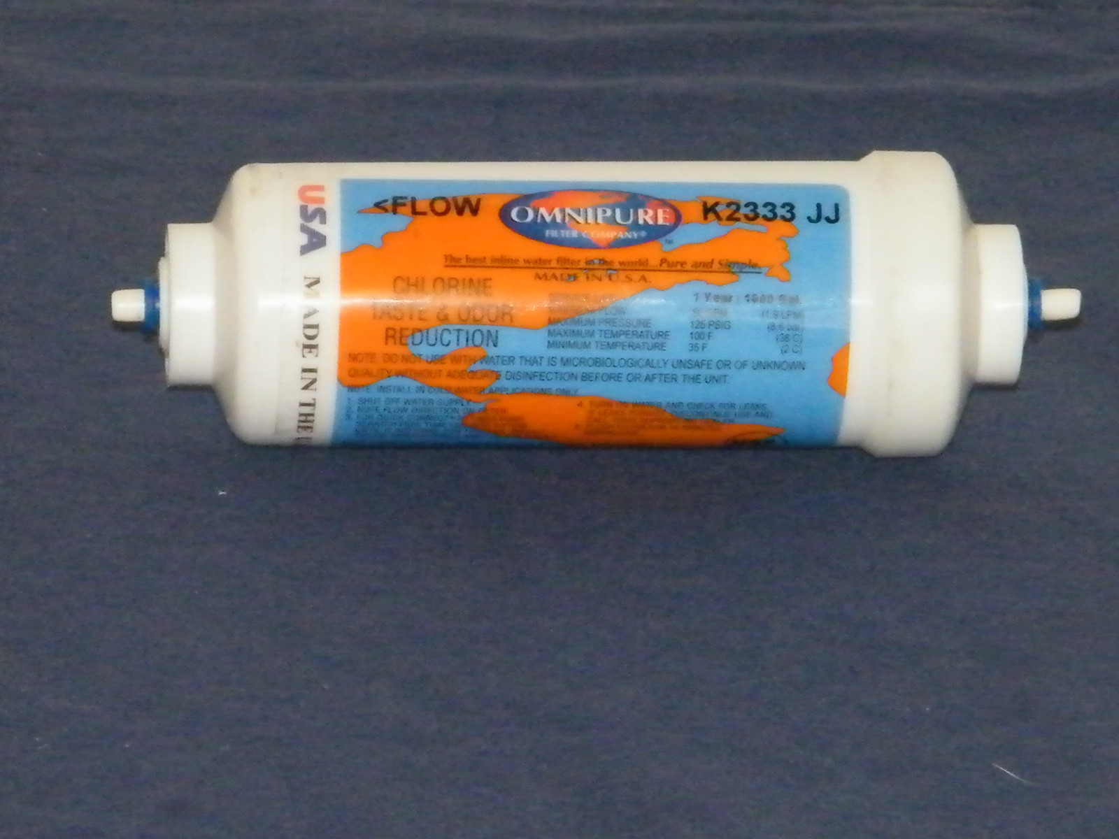 OmniPure Inline Filter CTO Chlorine Taste Odor K2333JJ 6″ x 1/4″ Quick Release