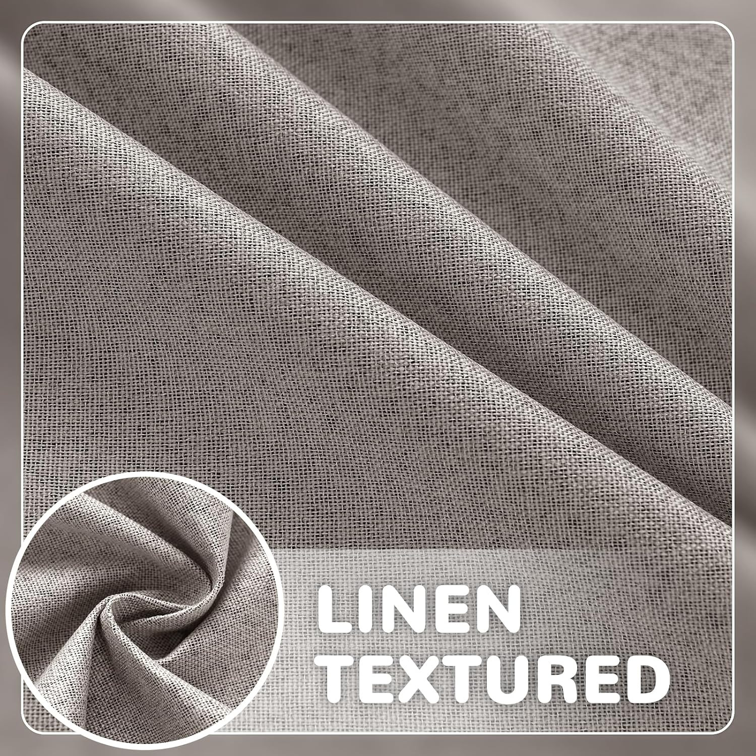Linen Outdoor Curtains for Patio Waterproof with Zipper Blackout Curtains 2 Pane