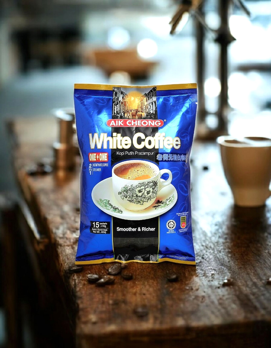 AIK CHEONG White Coffee ONE+ONE | 2-in-1 Instant Blend | Malaysia | 15ct 450g