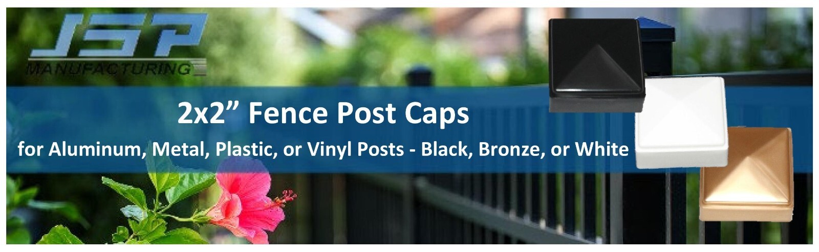 2 x 2 Fence Post Cap Black Plastic Cap for Metal Plastic Vinyl Wood Fence Posts