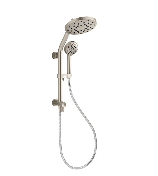 Kohler HydroRail 3-in-1 Multifunction Showerhead and Column Kit – Brushed Nickel