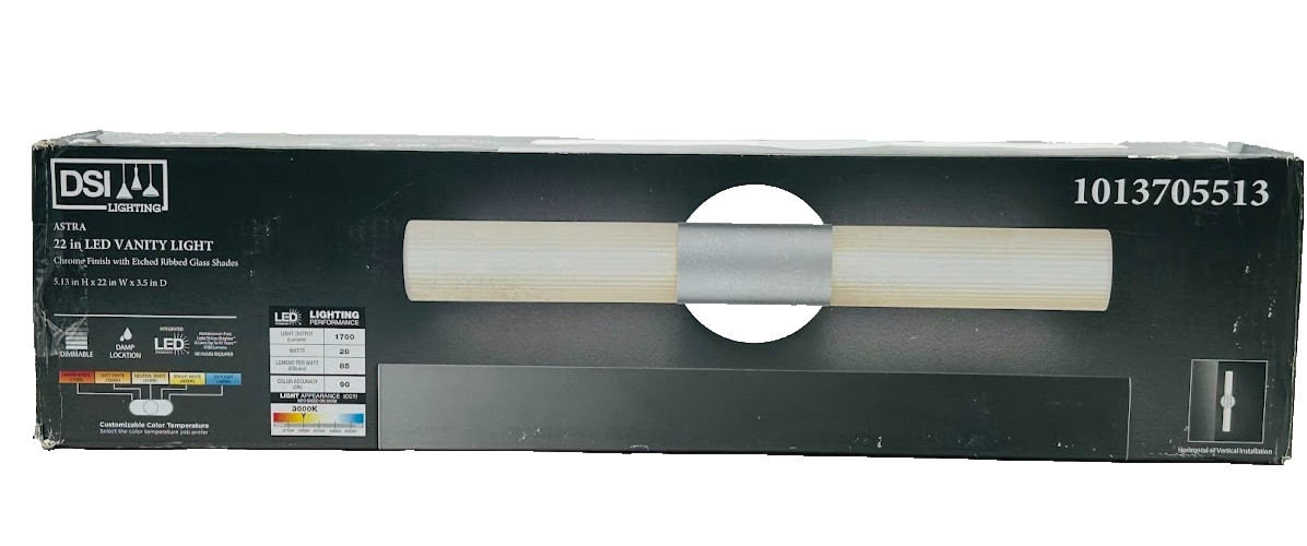 DSI Lighting Astra 22 in. Chrome Integrated LED Vanity Light Bar