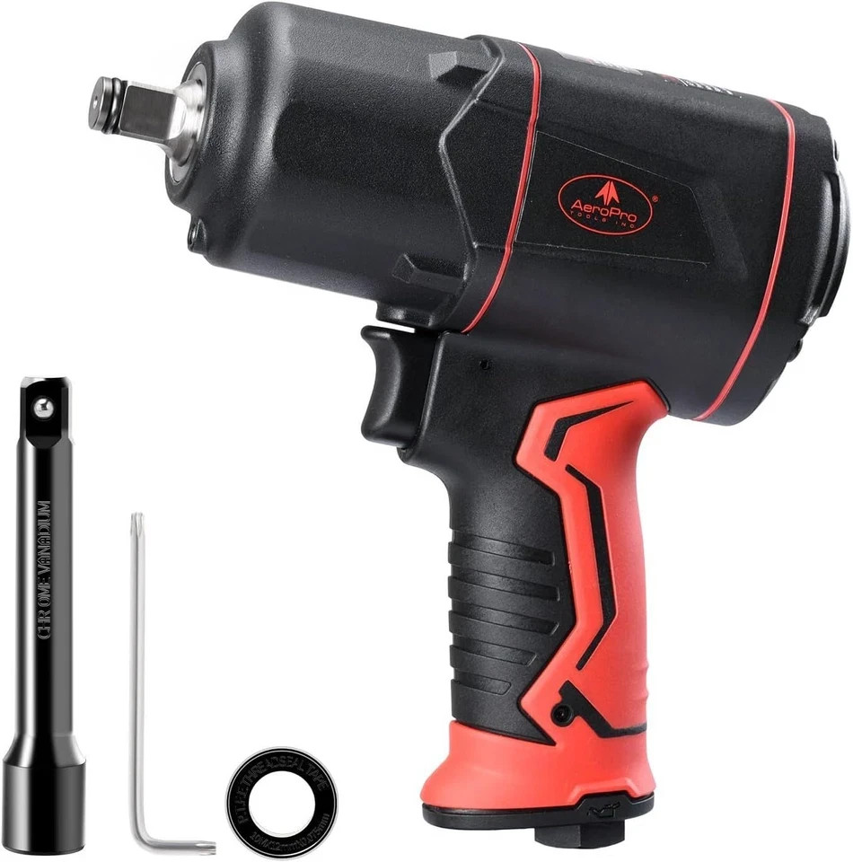 1/2-Inch Composite Air Impact Wrench(A315), Twin Hammer, 1290FT-LBS Max 8000RPM