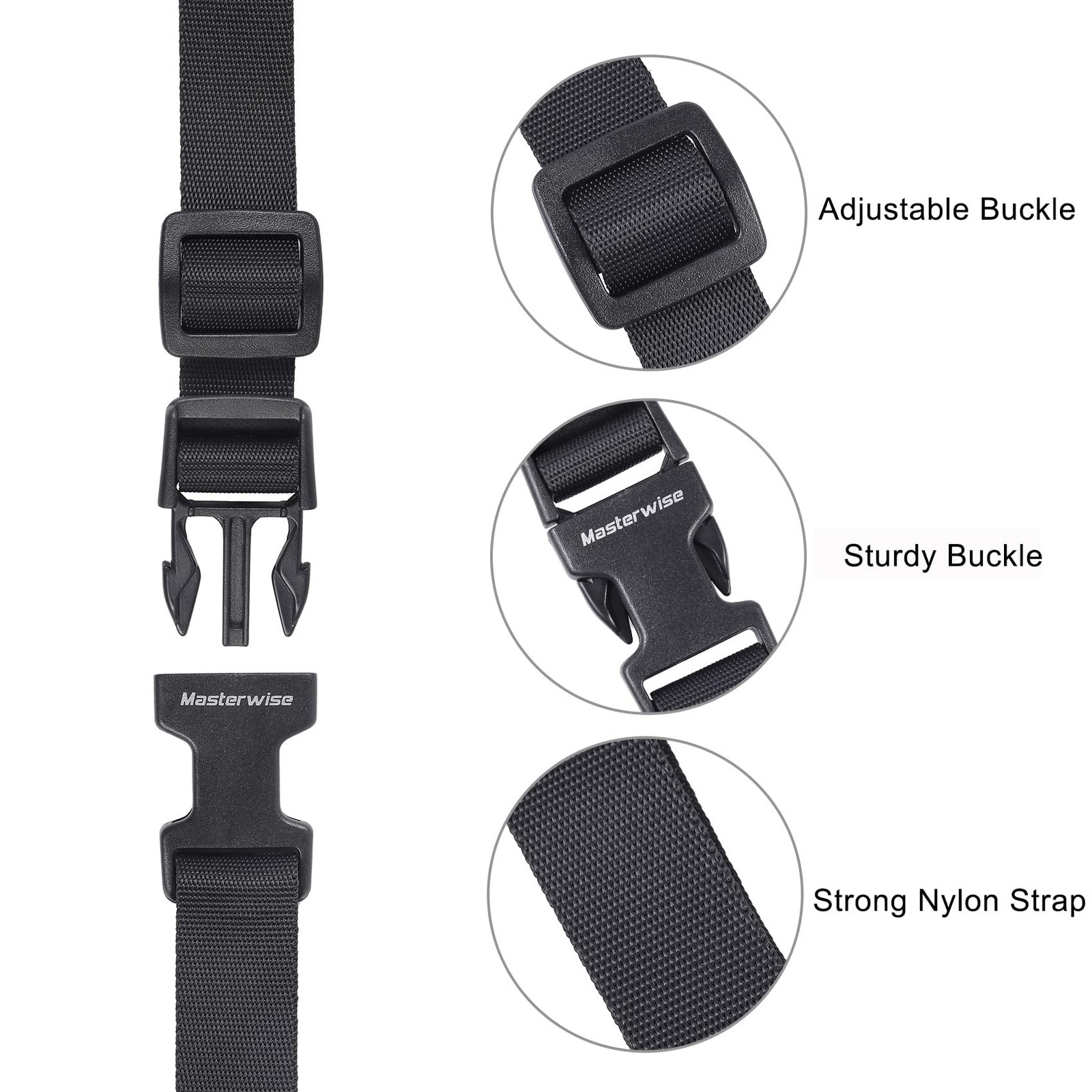 Buckle Straps with Clips, Adjustable Nylon Straps with Buckle, Packing Straps