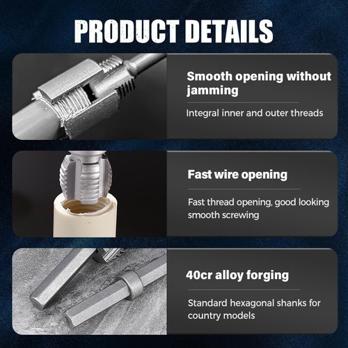 2pcs Integrated Internal & External Pipe Threading-Tool,PVC Pipe Threader Kit