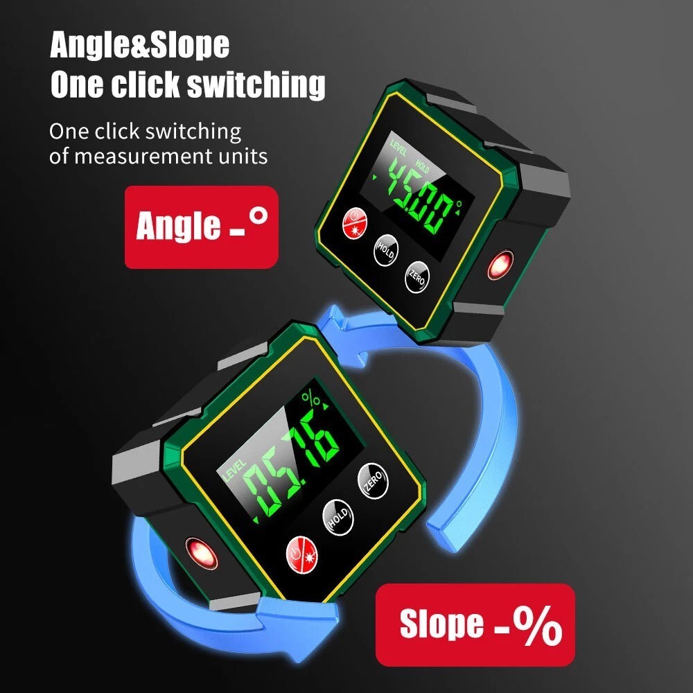 Digital Angle Finder with Electronic Laser 4-side Strong Magnetic Angle Gauge