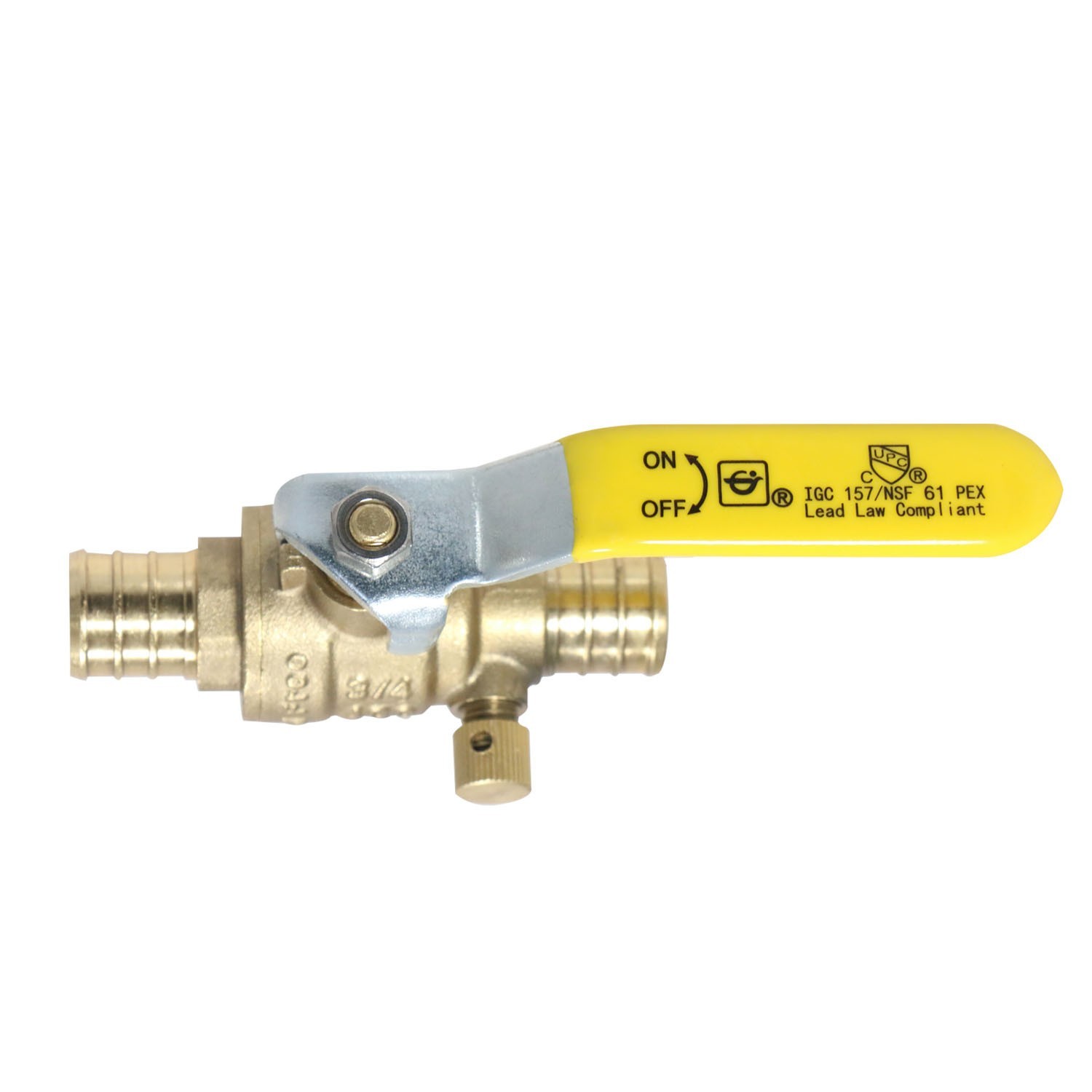 1 Pc. XFITTING 3/4″ Pex Ball Valve with Drain, Pex B, Lead Free, 24-3-7=1