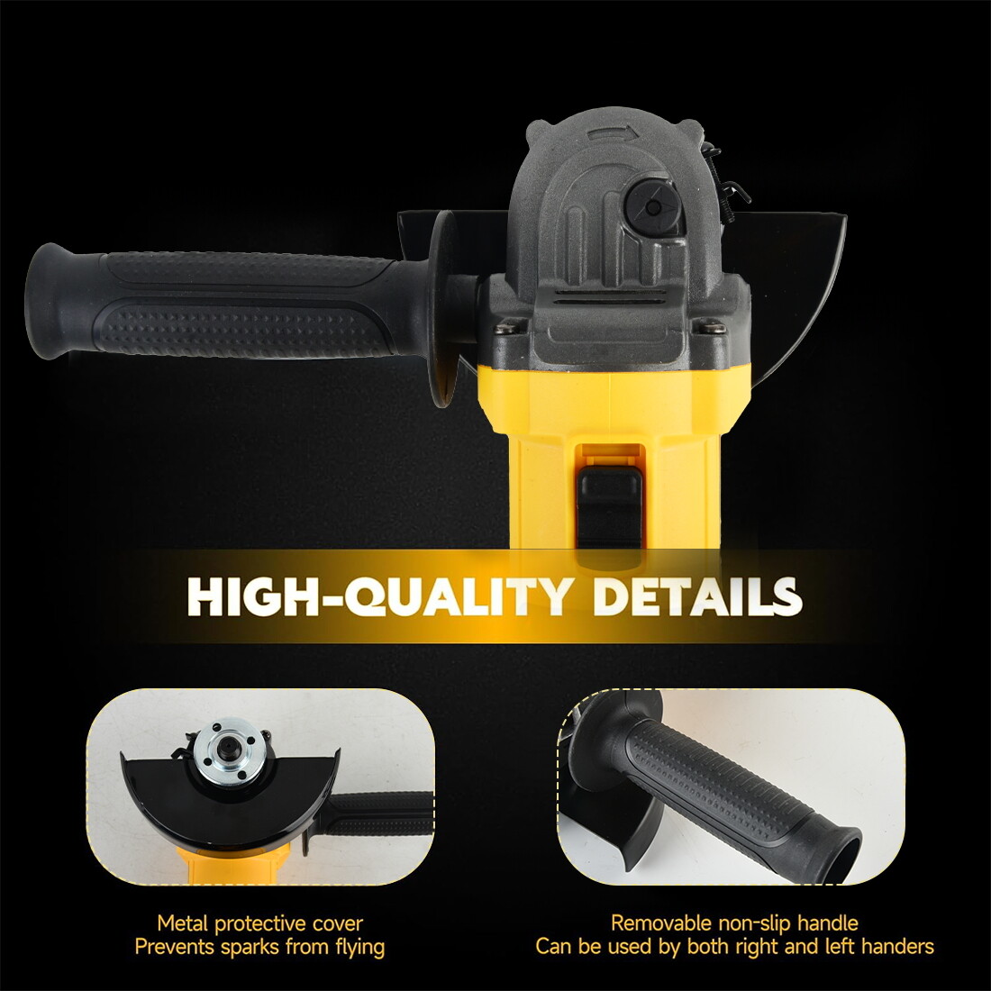 Cordless Brushless 125mm Angle Grinder Body Tool For Dewalt 20V Li-ion Battery