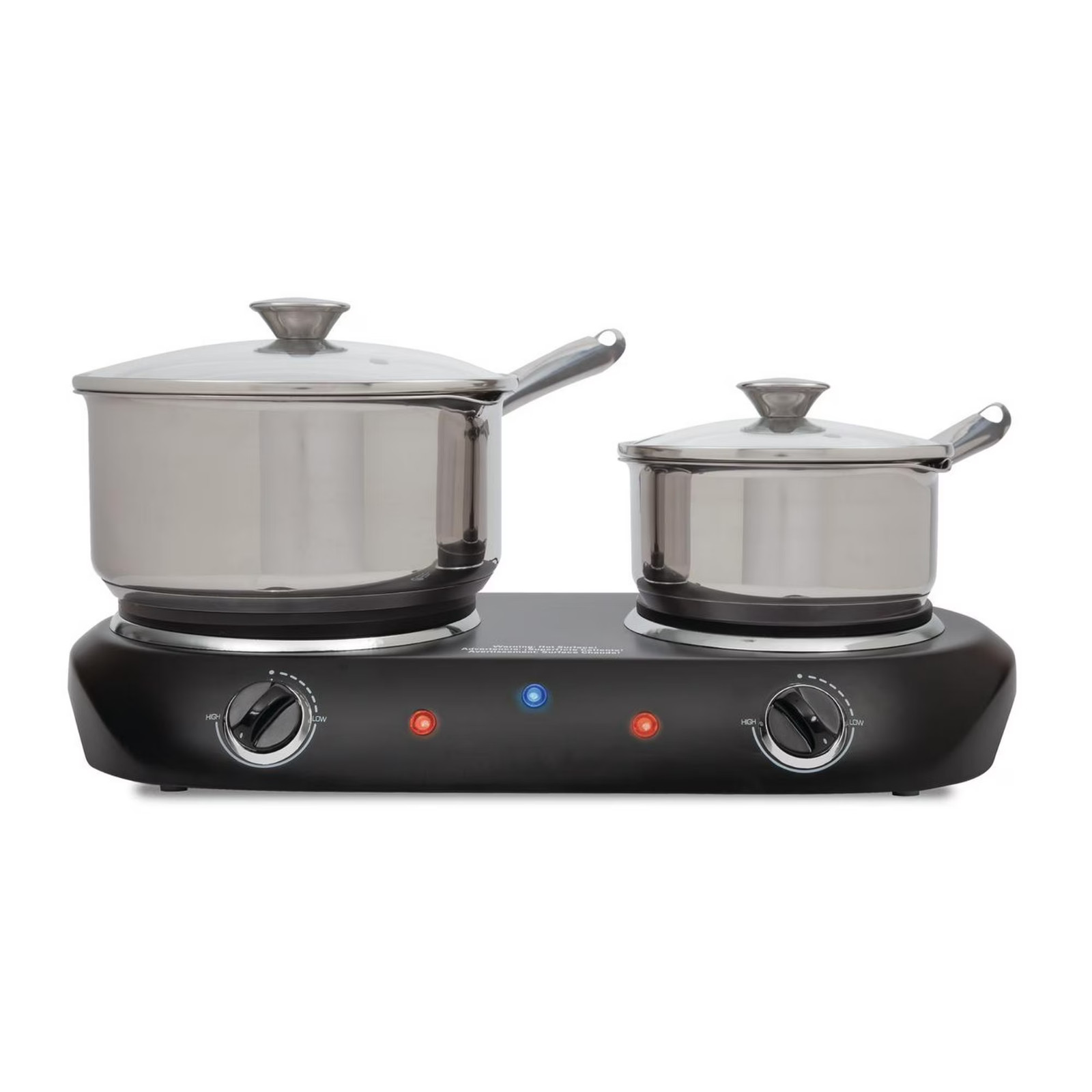 Mainstays Double Burner, 1800 W, Black Electric Cooktop,1 Each,Assembled Product