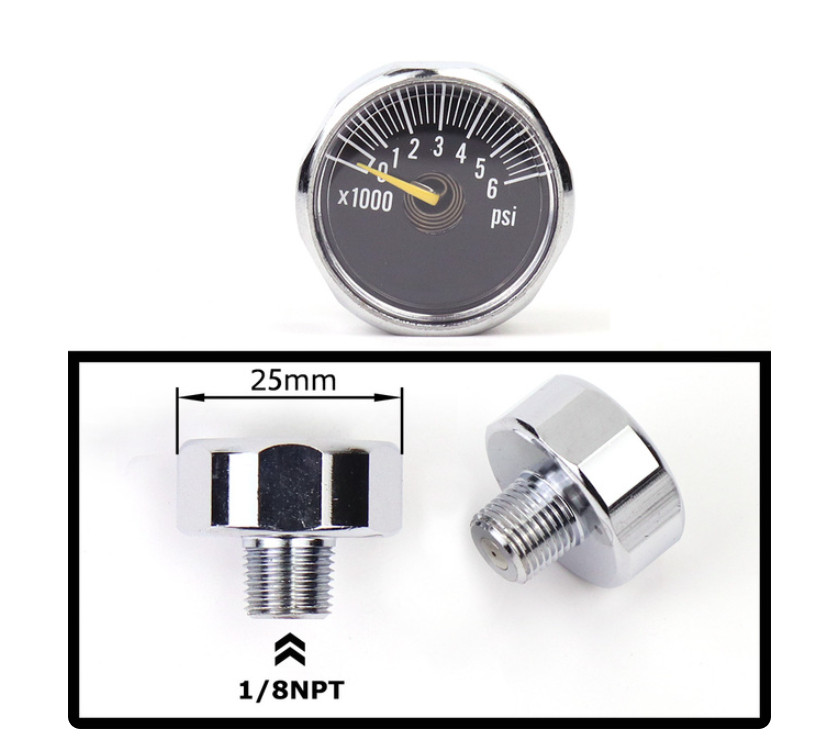PCP Air Mini Micro Pressure Gauge Manometre Manometer 1/8BSP(G1/8) 1/8NPT M10 M8