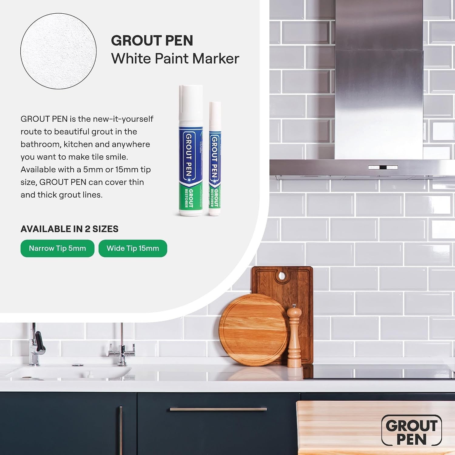 5mm Tip Grout Pen – Refresh Your Tile with Easy-to-Use Waterproof Colorant