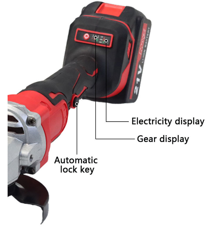 Brushless Cordless Angle Grinder with 21V Battery Charger & Cutting Disc Power